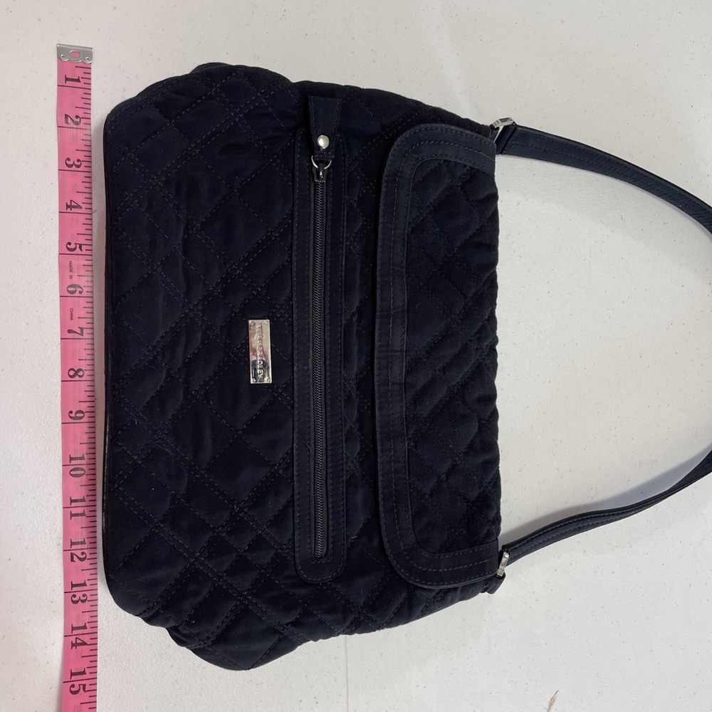 Vera Bradley Black Quilted Shoulder Bag‎ Purse Large Handbag